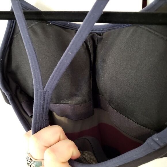 Lululemon Athletica navy/black/white/grey/purple striped tank top - Picture 2 of 6